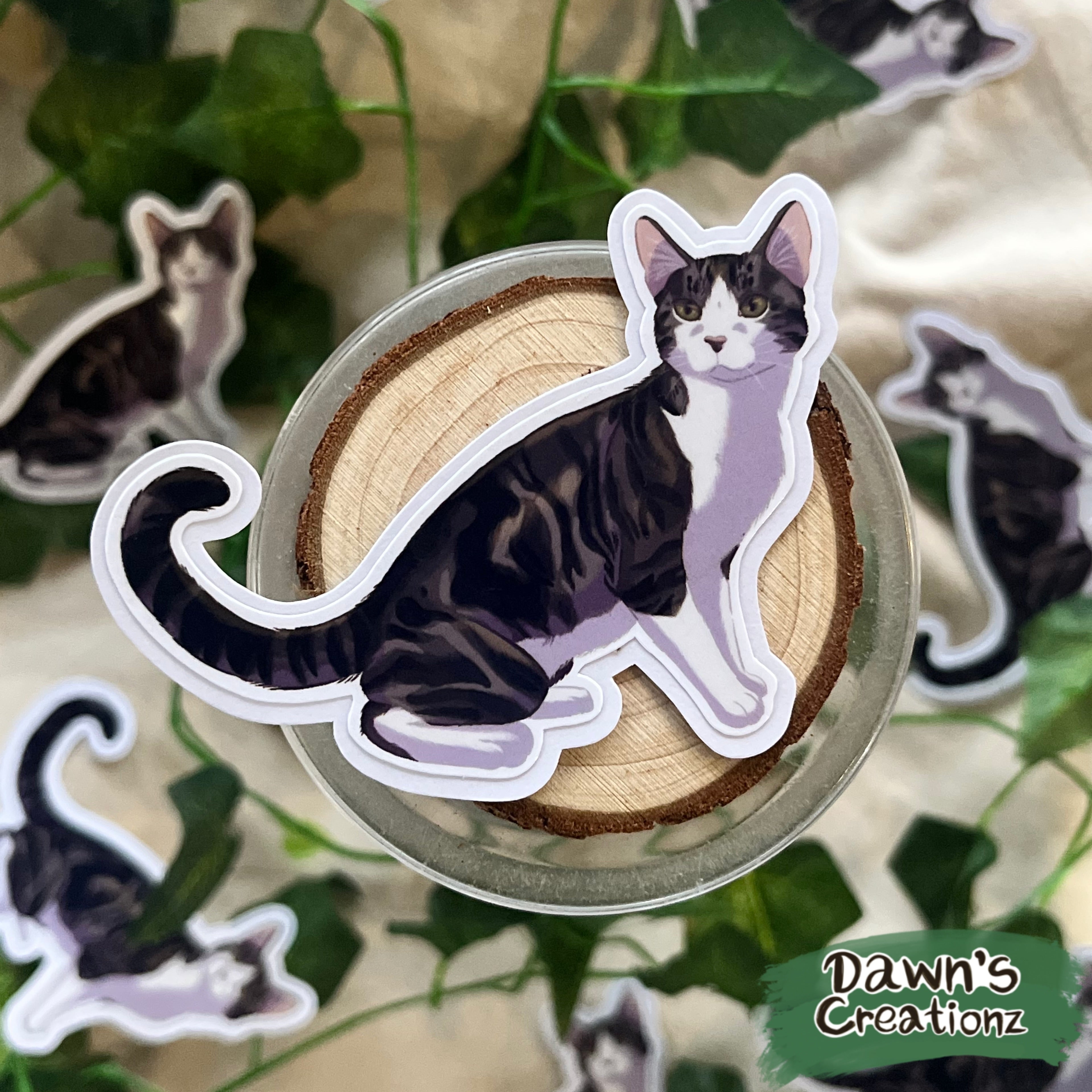 Patchwork Tabby Die-cut Sticker
