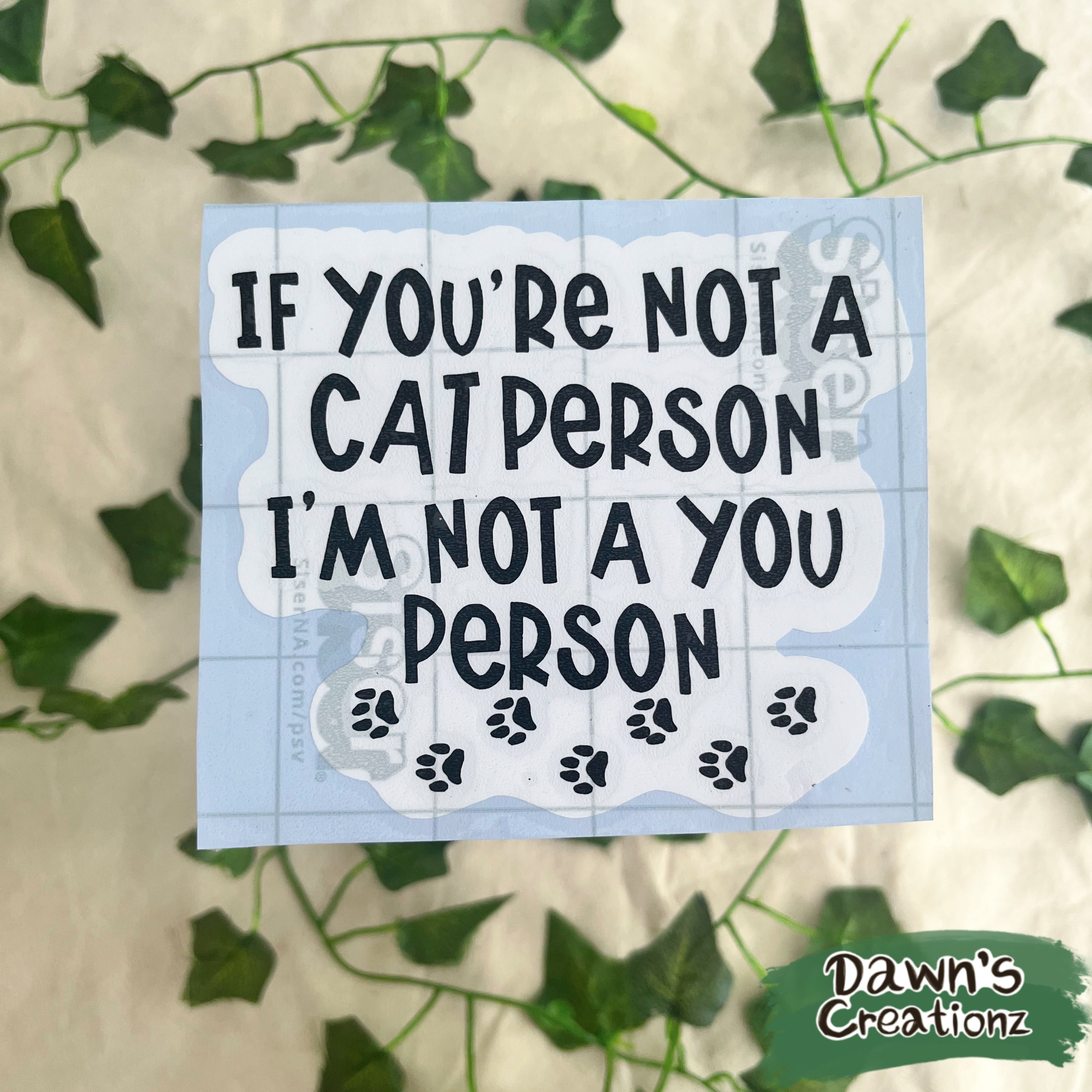Cat Person Vinyl Car Stickers (Background)