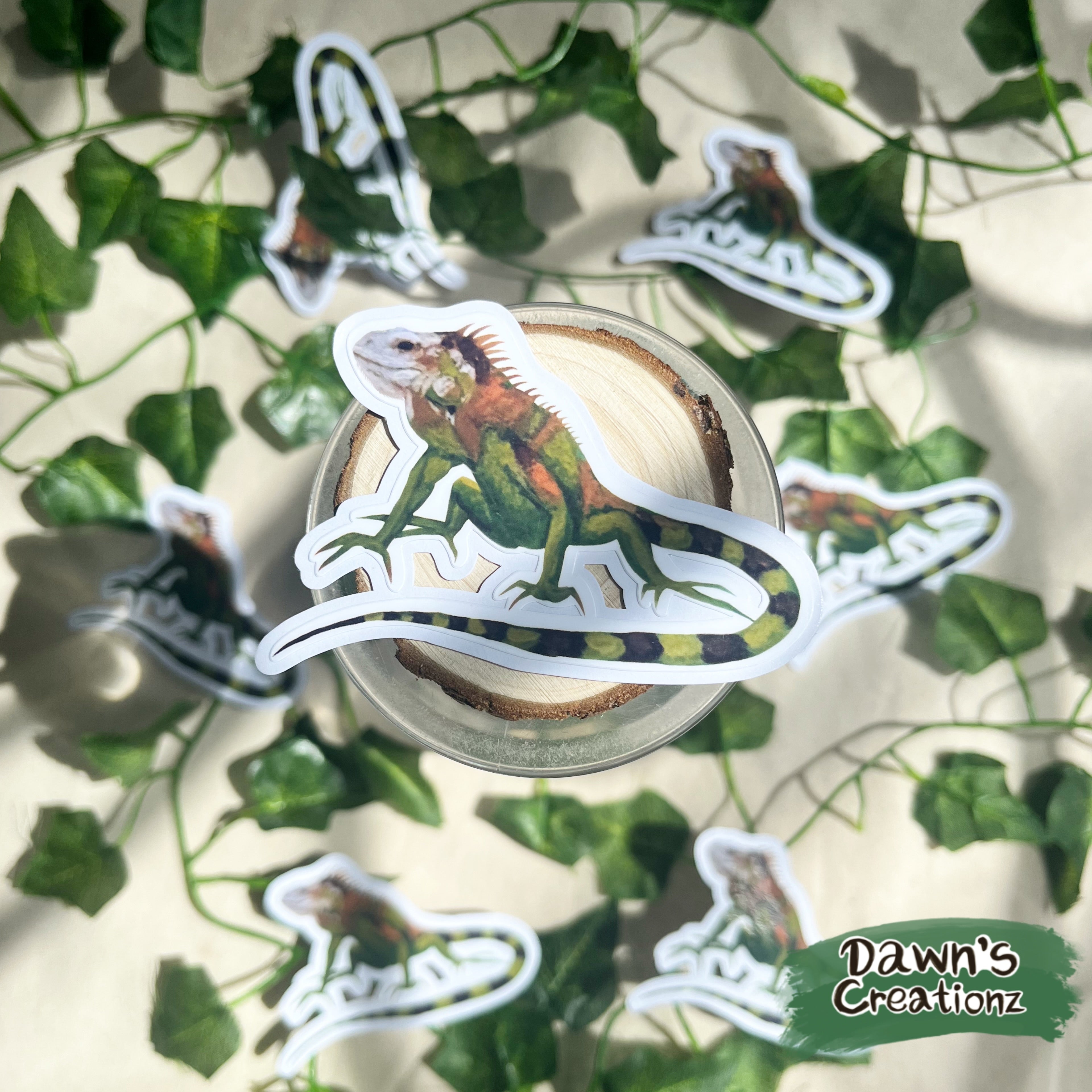 Green Iguana Die-cut Sticker