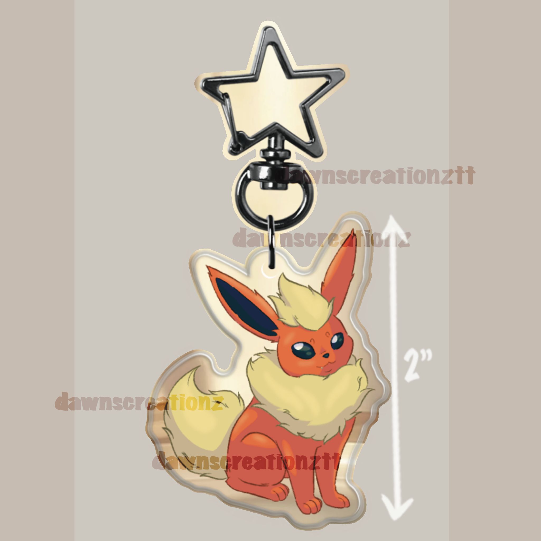 PREORDER Flareon Acrylic Keychain