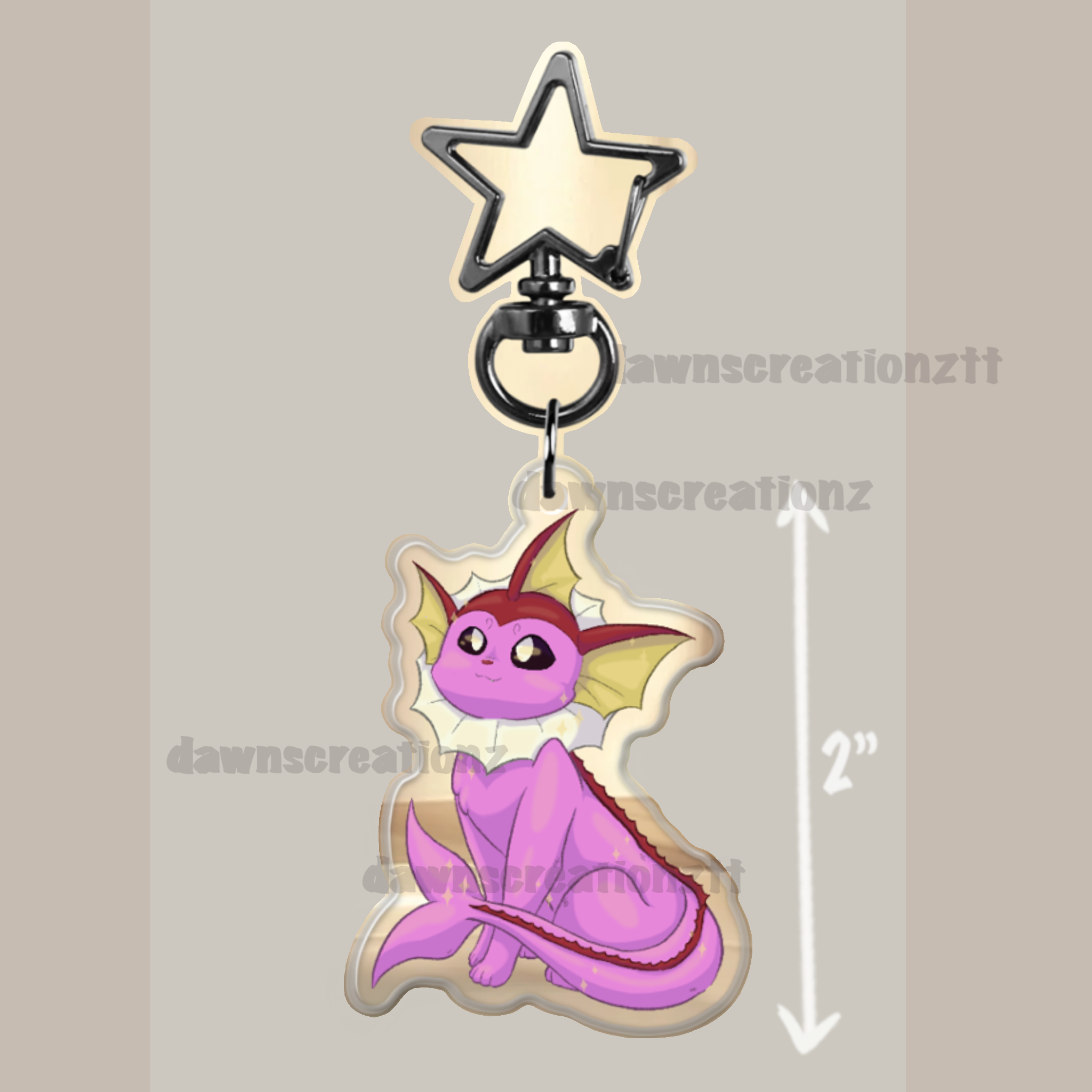 PREORDER Vaporeon Acrylic Keychain