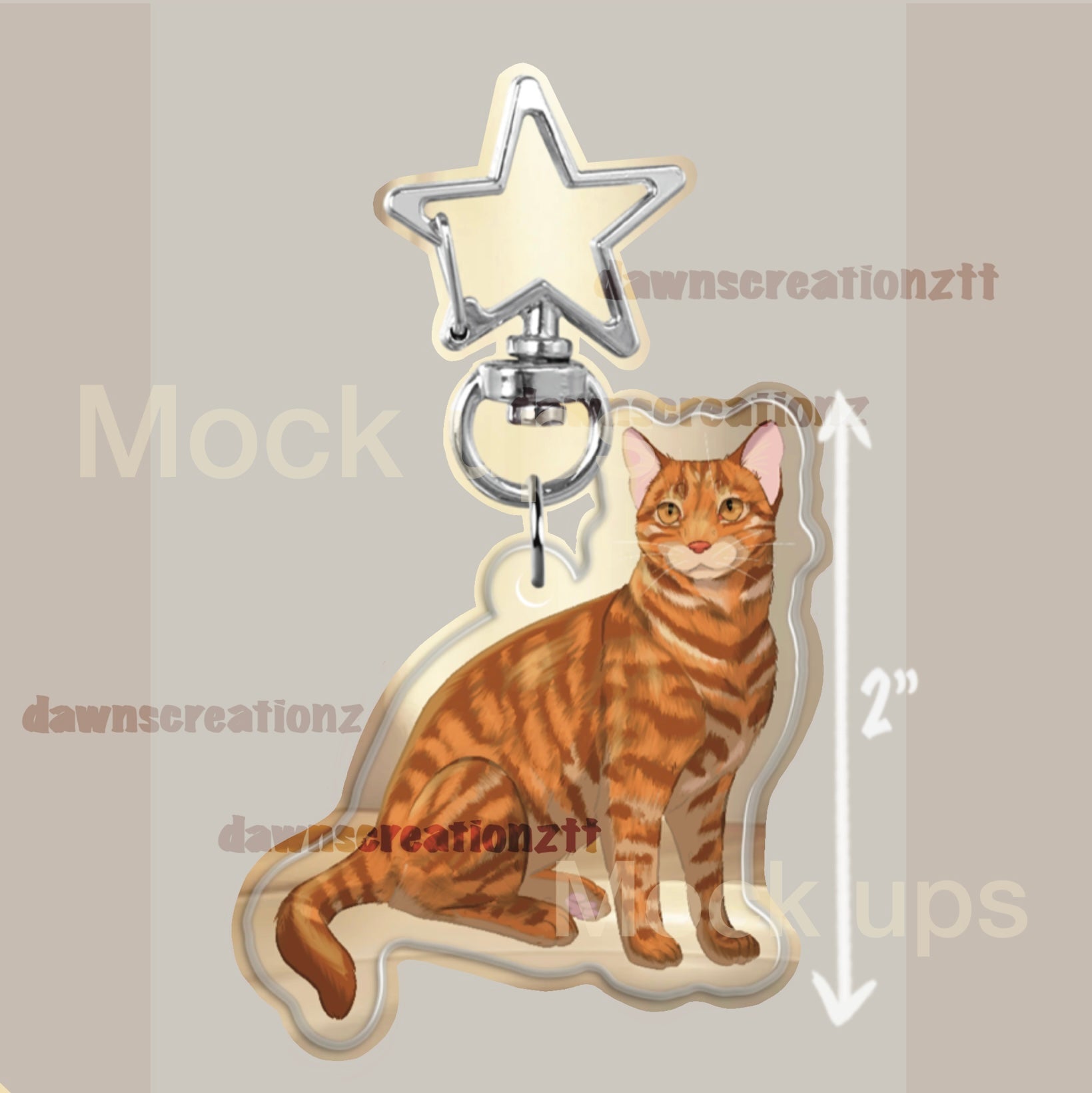 PREORDER Tabby Kitty Acrylic Keychain