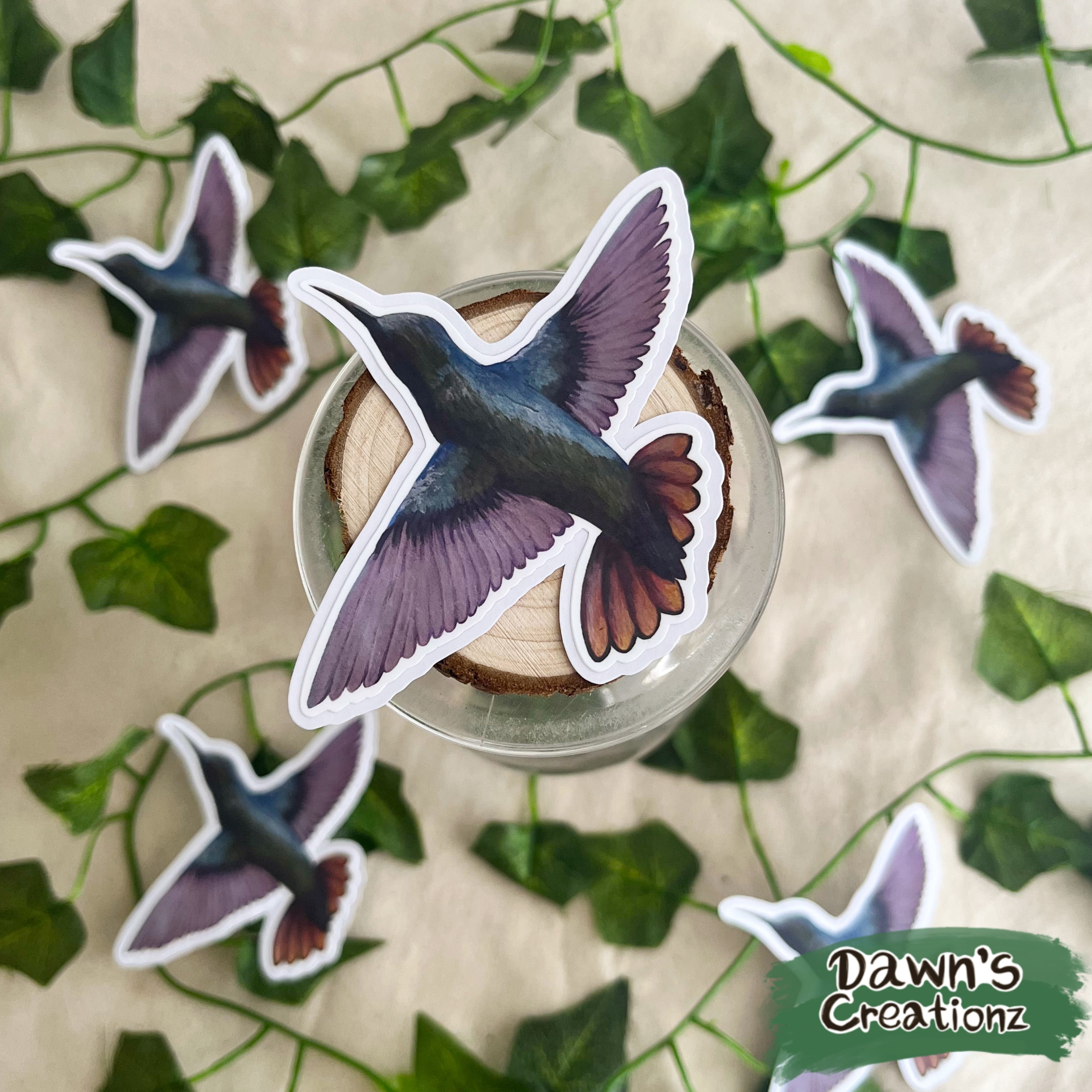 Mango Hummingbird Die-cut Sticker