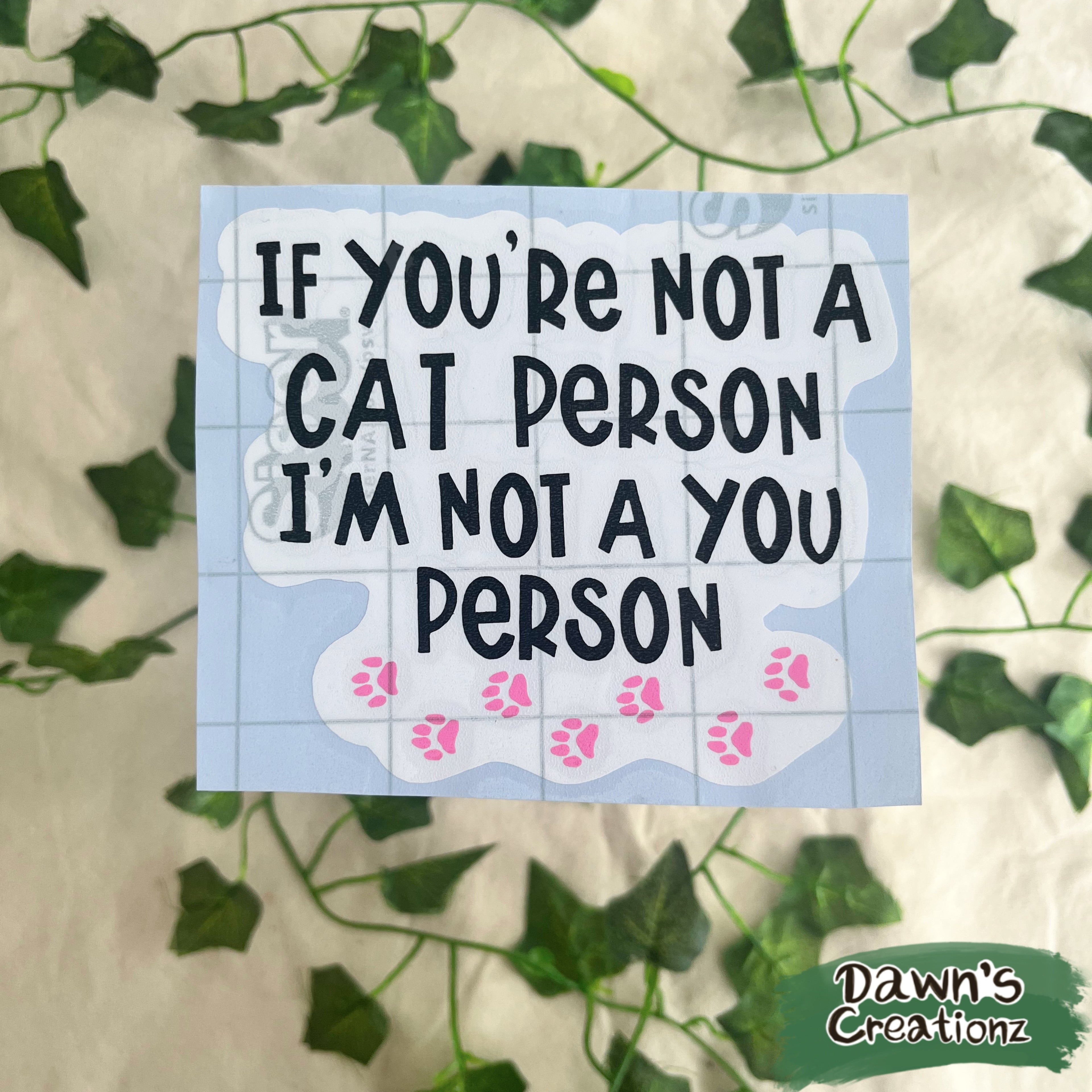 Cat Person Vinyl Car Stickers (Background)