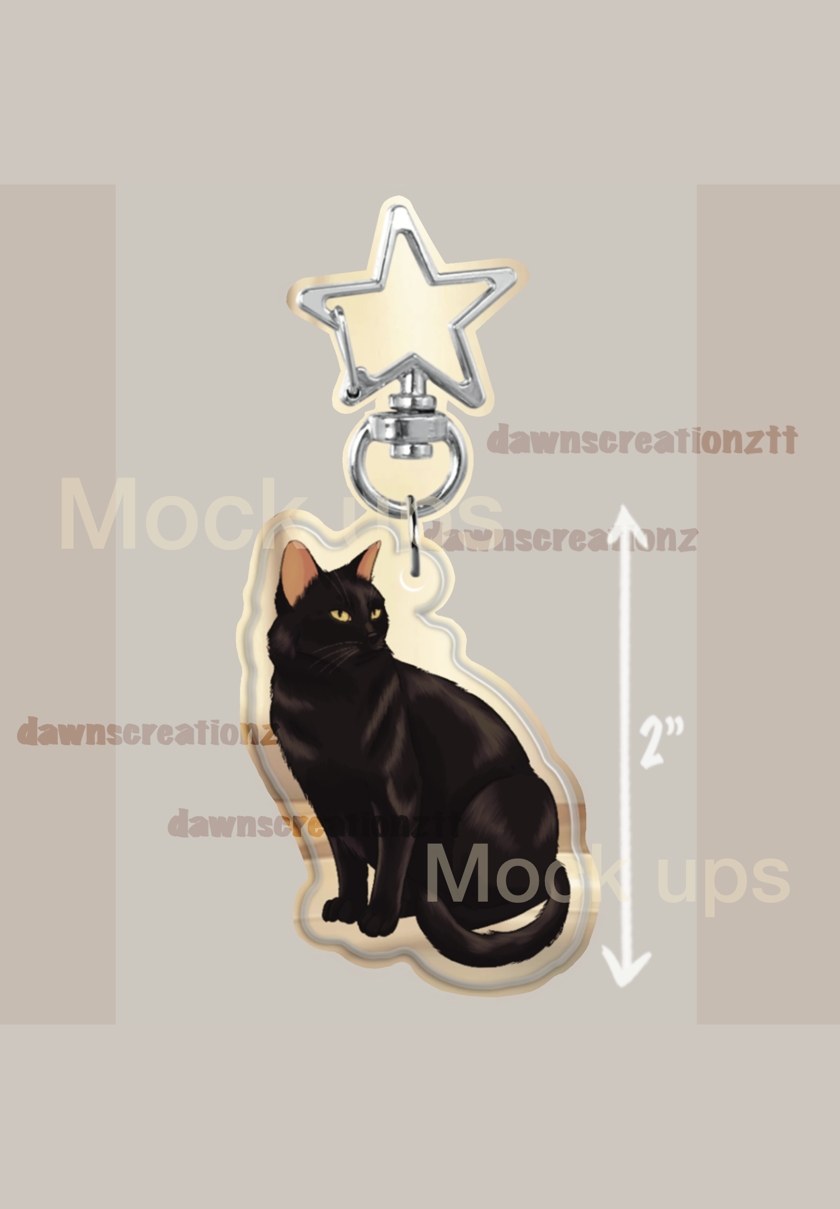 PREORDER Solid Kitty Acrylic Keychain