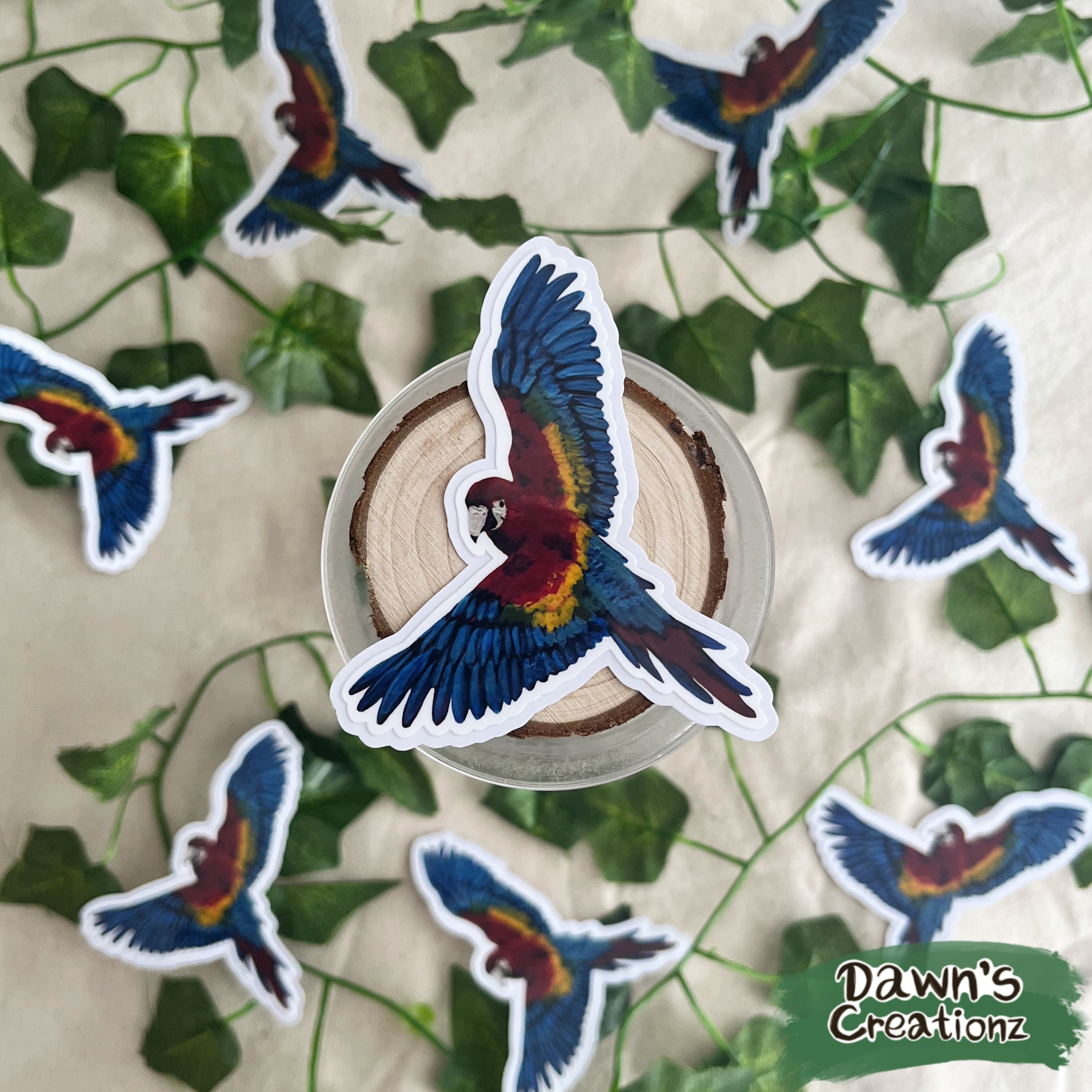 Red Macaw Die-cut Sticker
