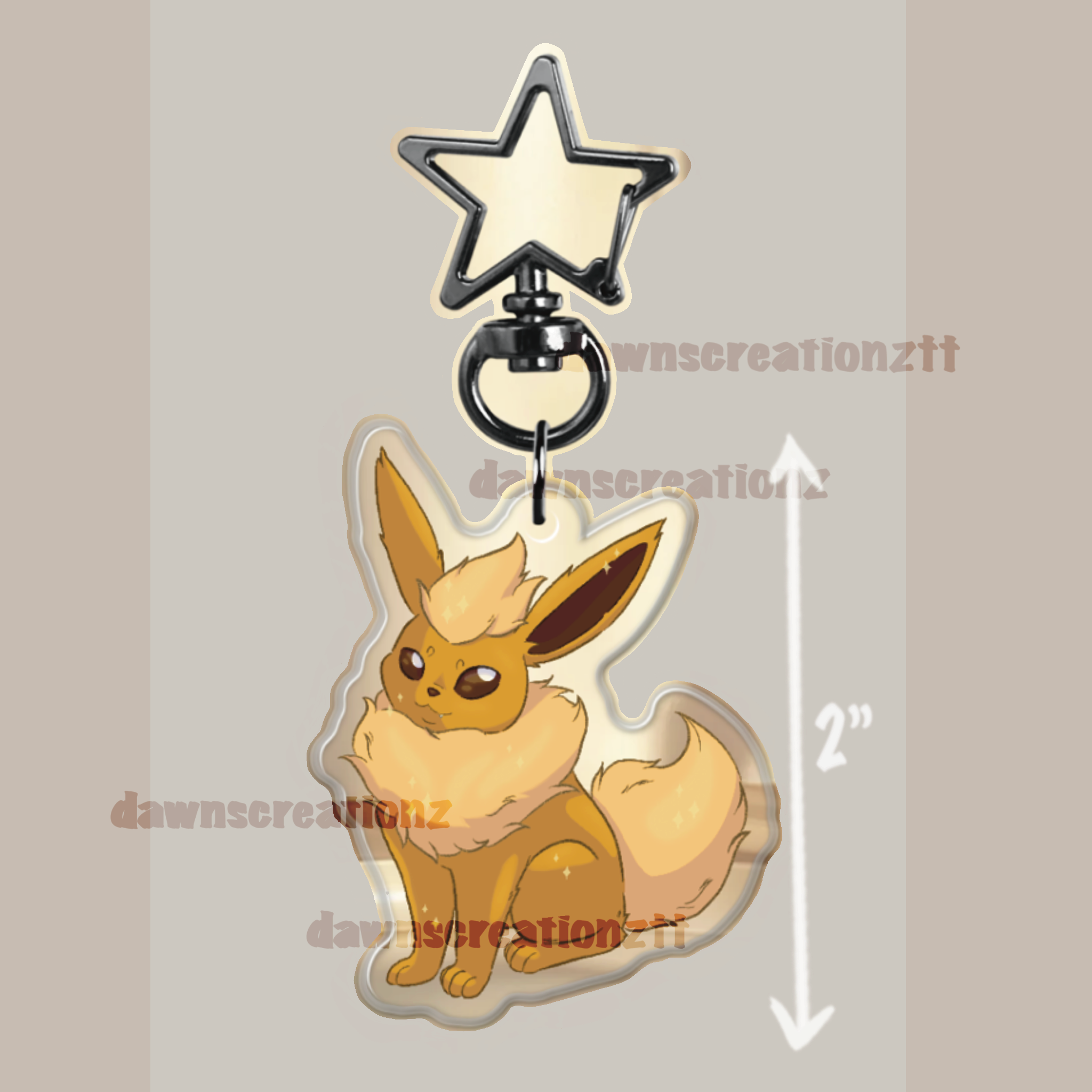 PREORDER Flareon Acrylic Keychain