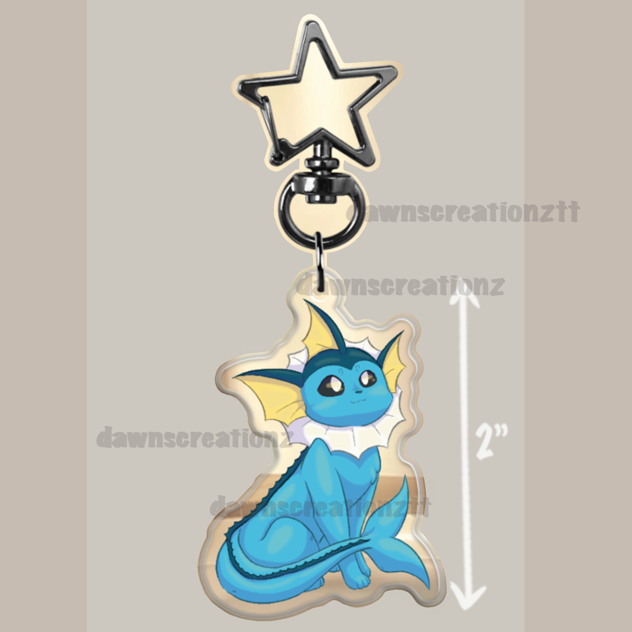 PREORDER Vaporeon Acrylic Keychain