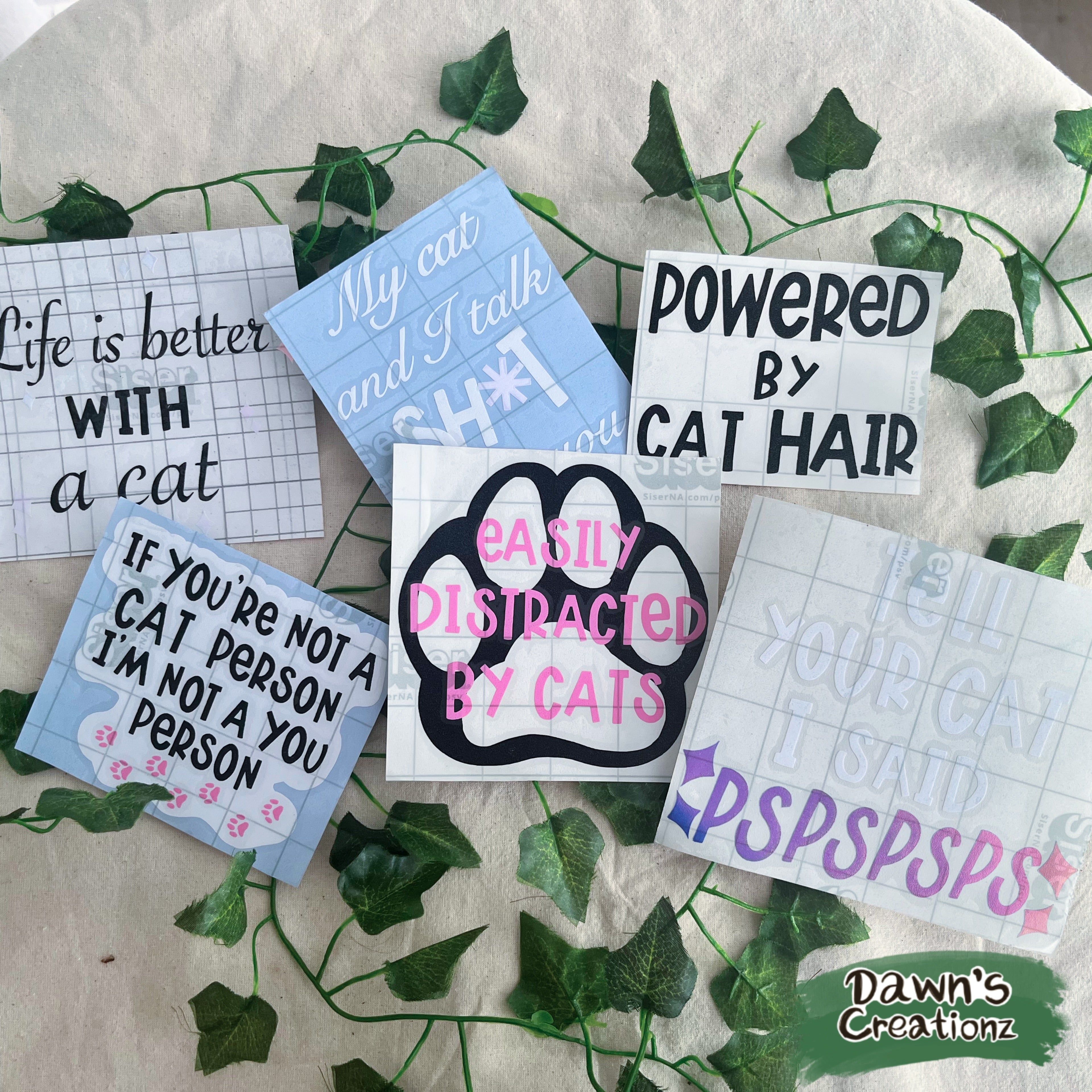 Cat Person Vinyl Car Stickers (Background)