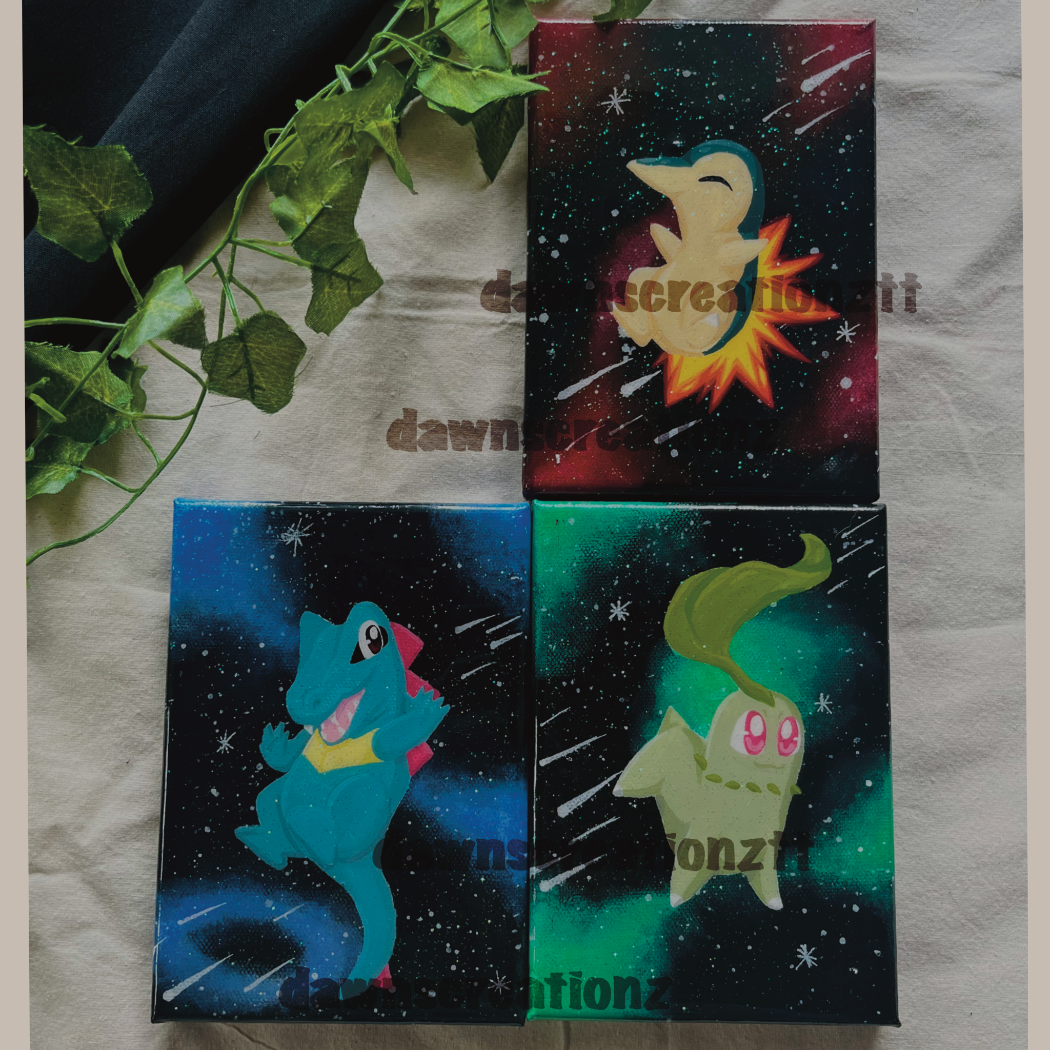 Gen 2 Starters Galaxy Canvases
