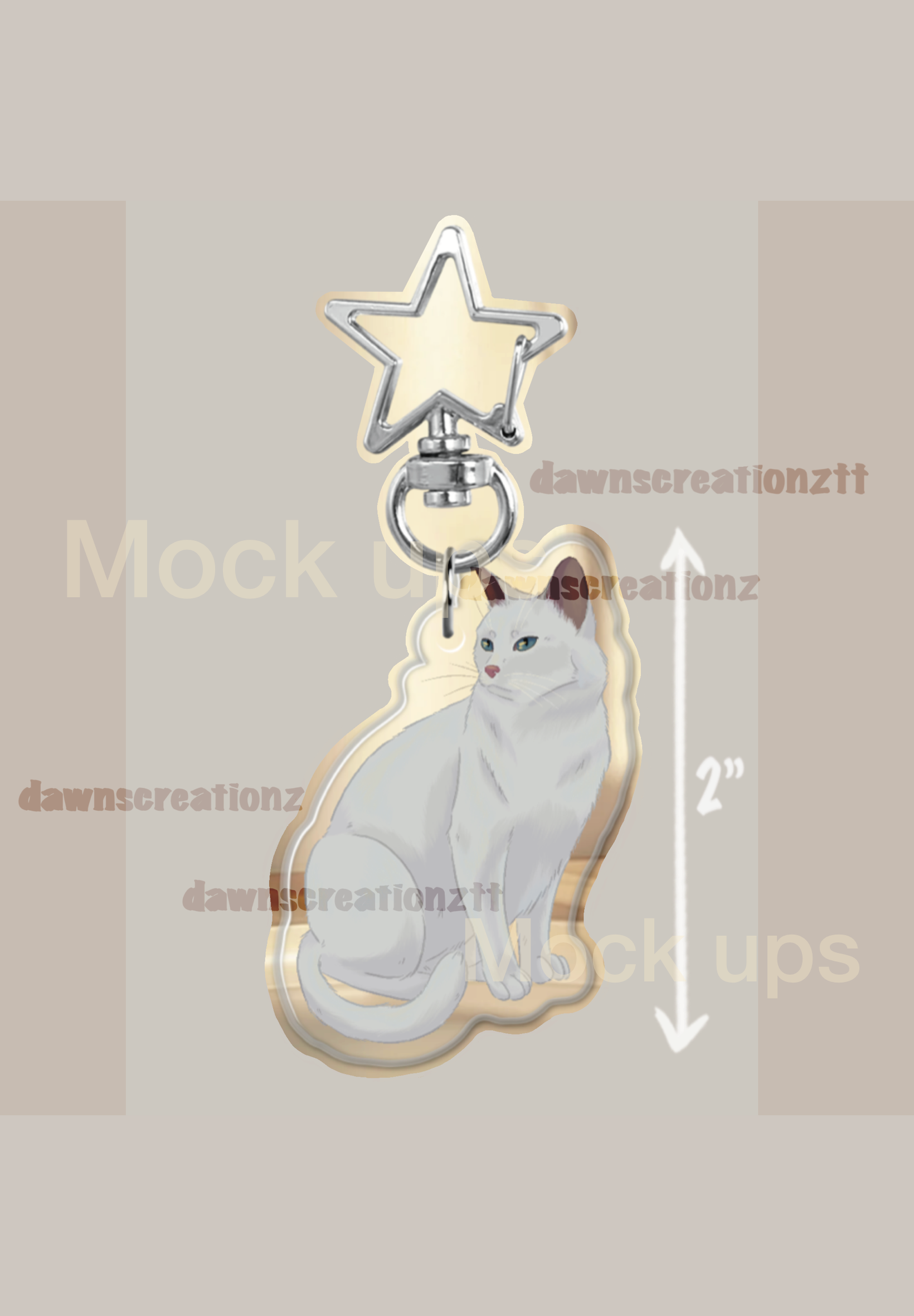PREORDER Solid Kitty Acrylic Keychain