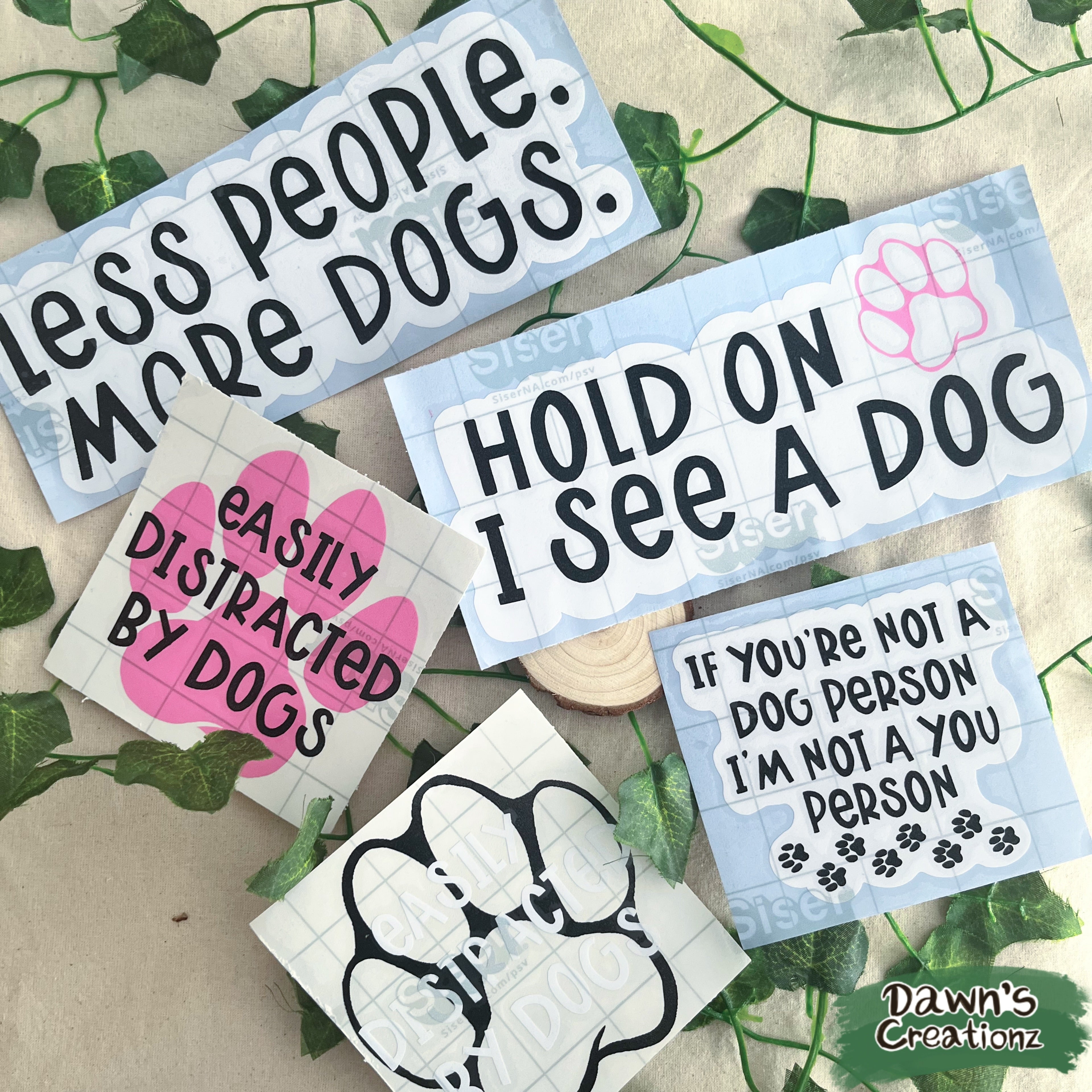Dog Person Vinyl Car Stickers (Background)