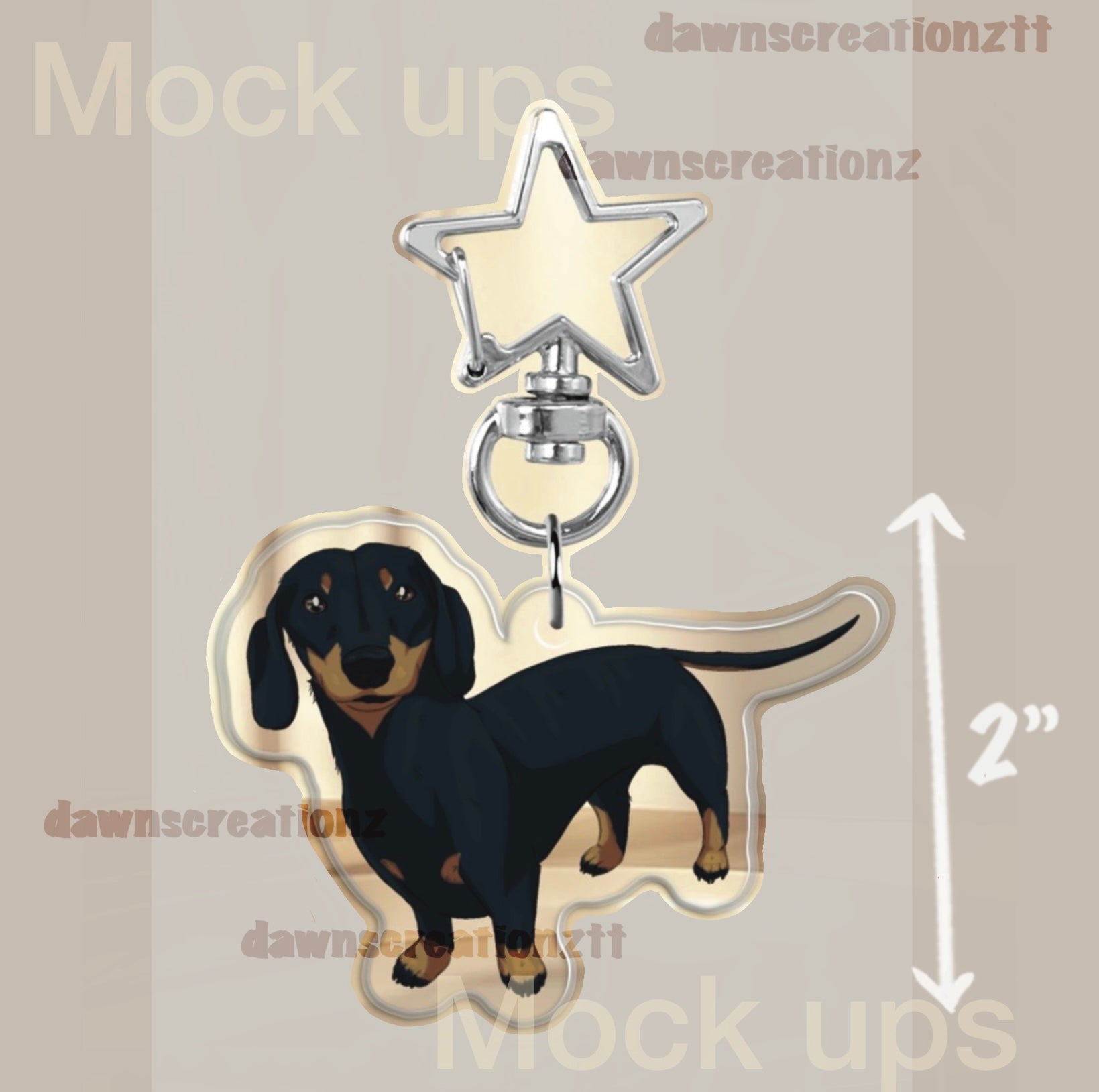 PREORDER Dachshund/Sausage Dog Acrylic Keychain