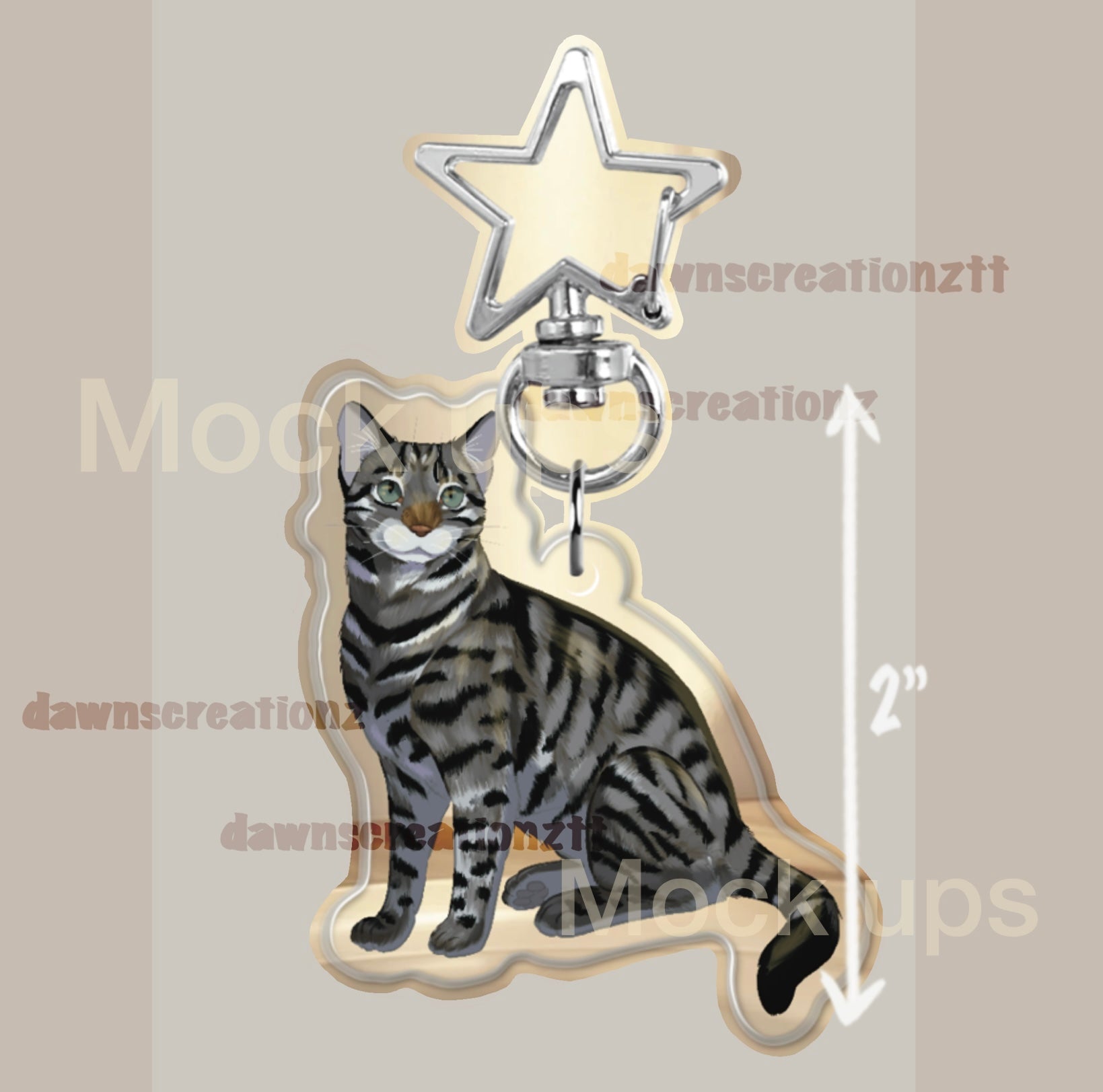 PREORDER Tabby Kitty Acrylic Keychain