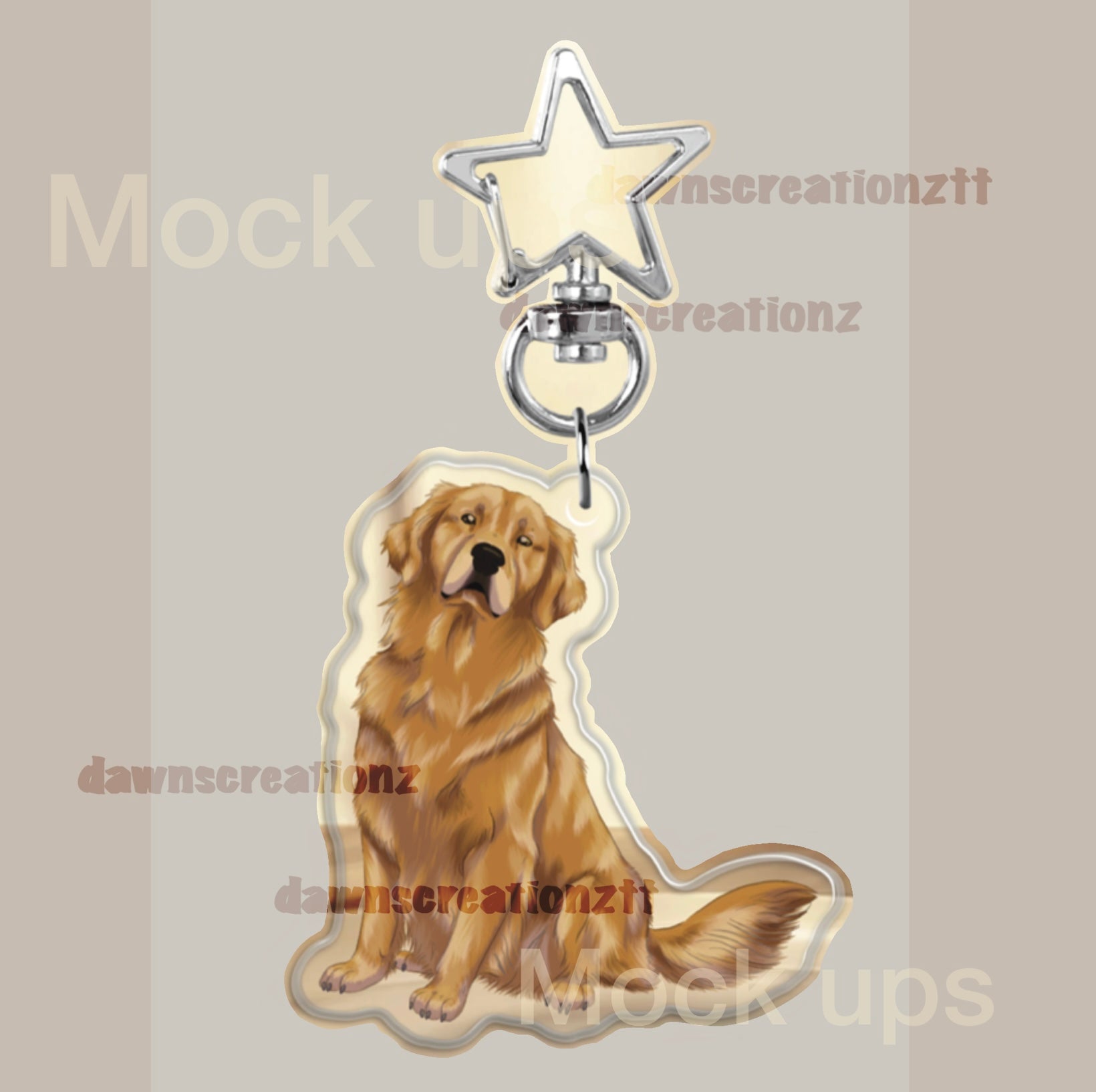 PREORDER Golden Retriever Acrylic Keychain