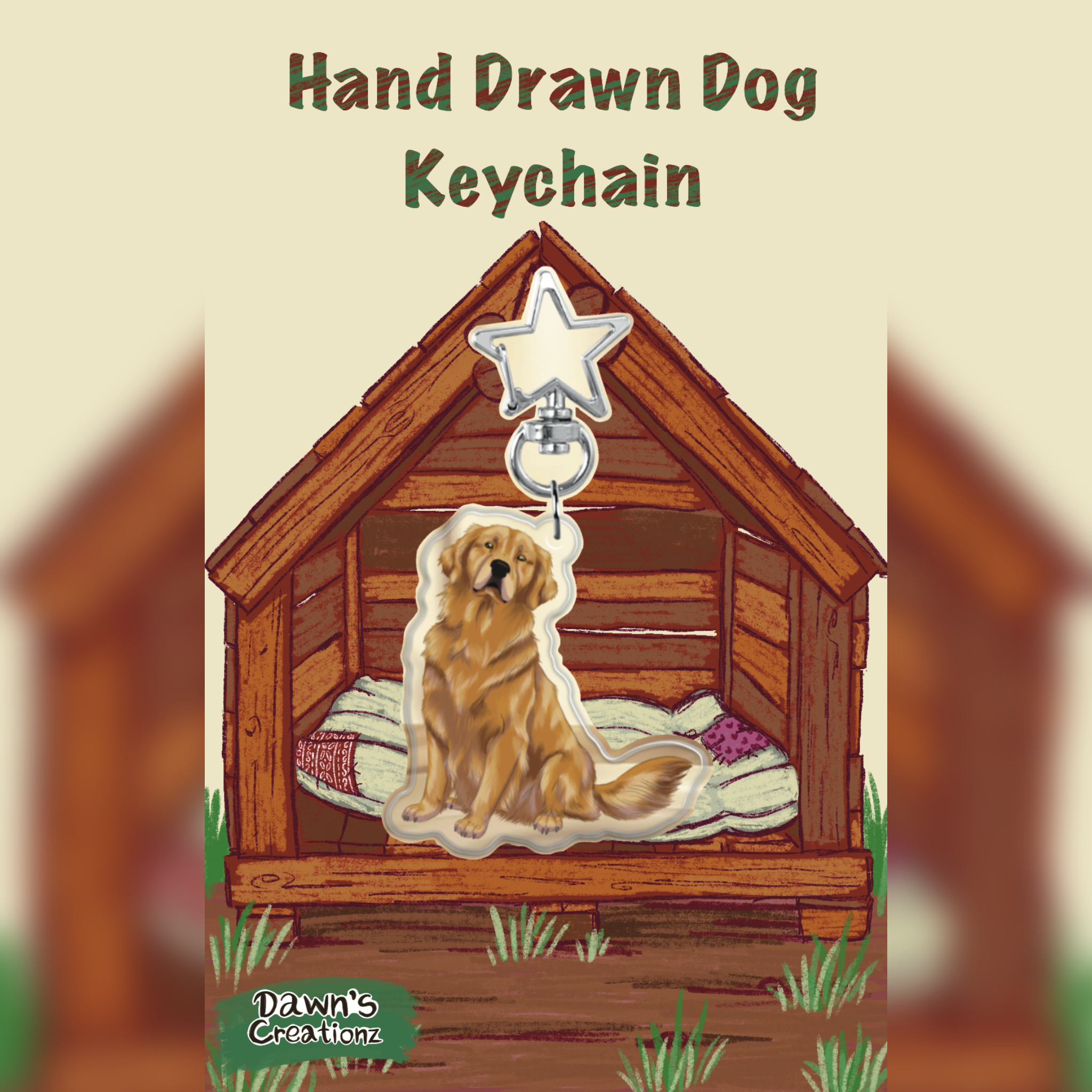 PREORDER Golden Retriever Acrylic Keychain