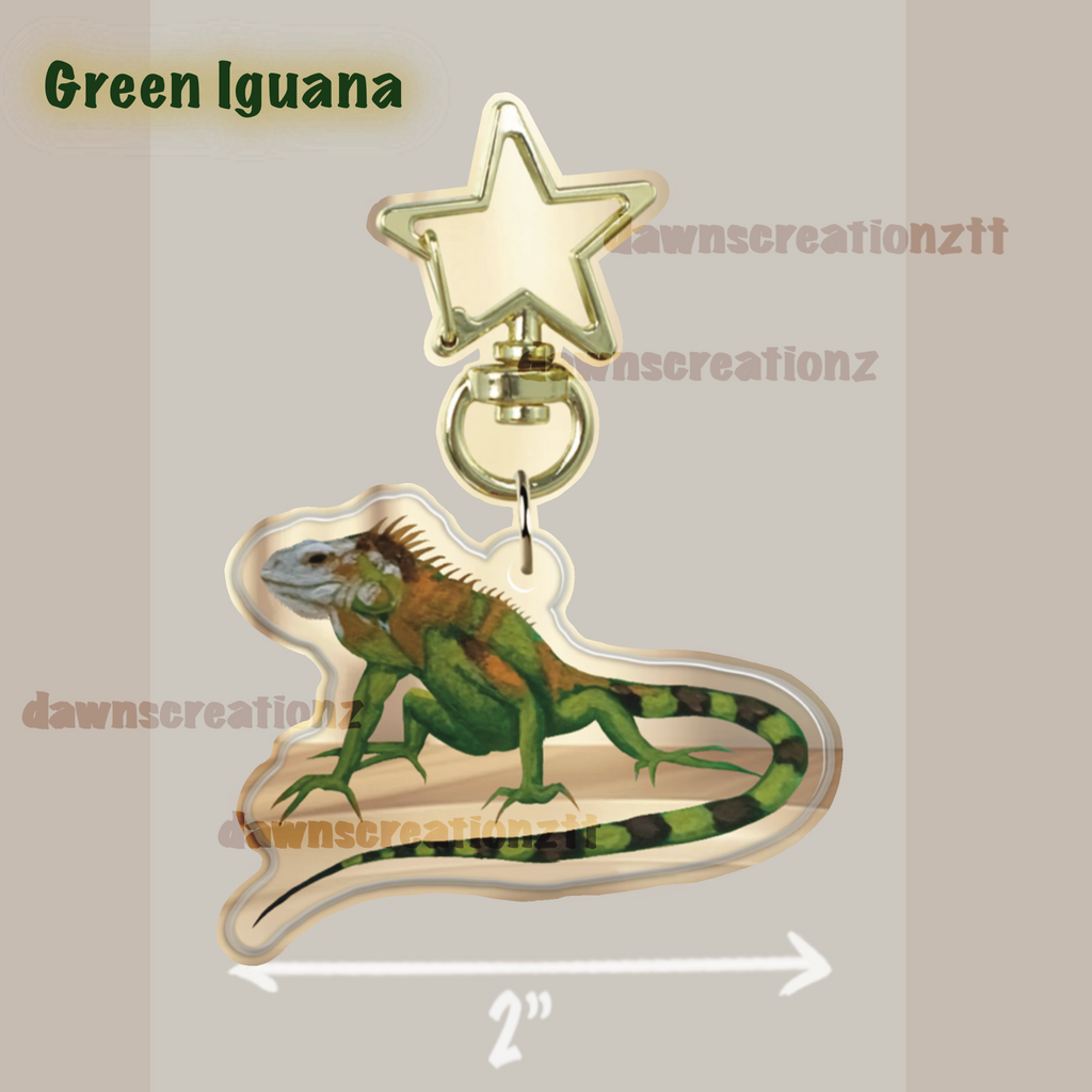 Green Iguana Acrylic Keychain