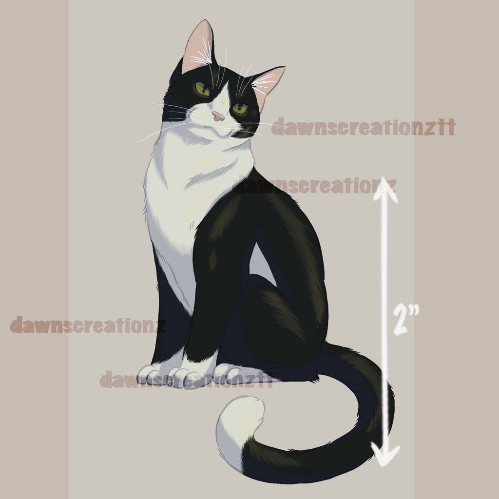 PREORDER Tuxedo Kitty Acrylic Keychain