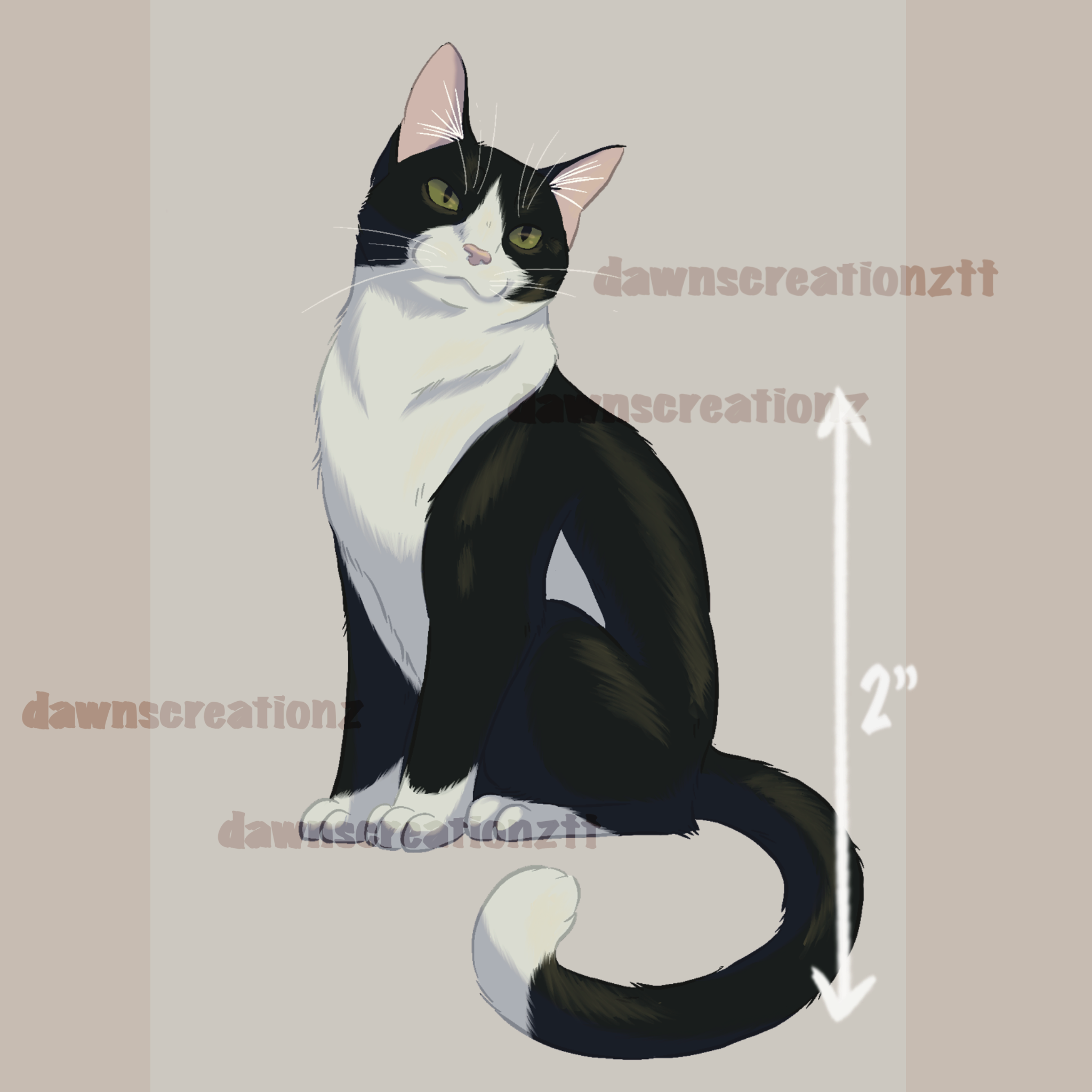 PREORDER Tuxedo Kitty Acrylic Keychain
