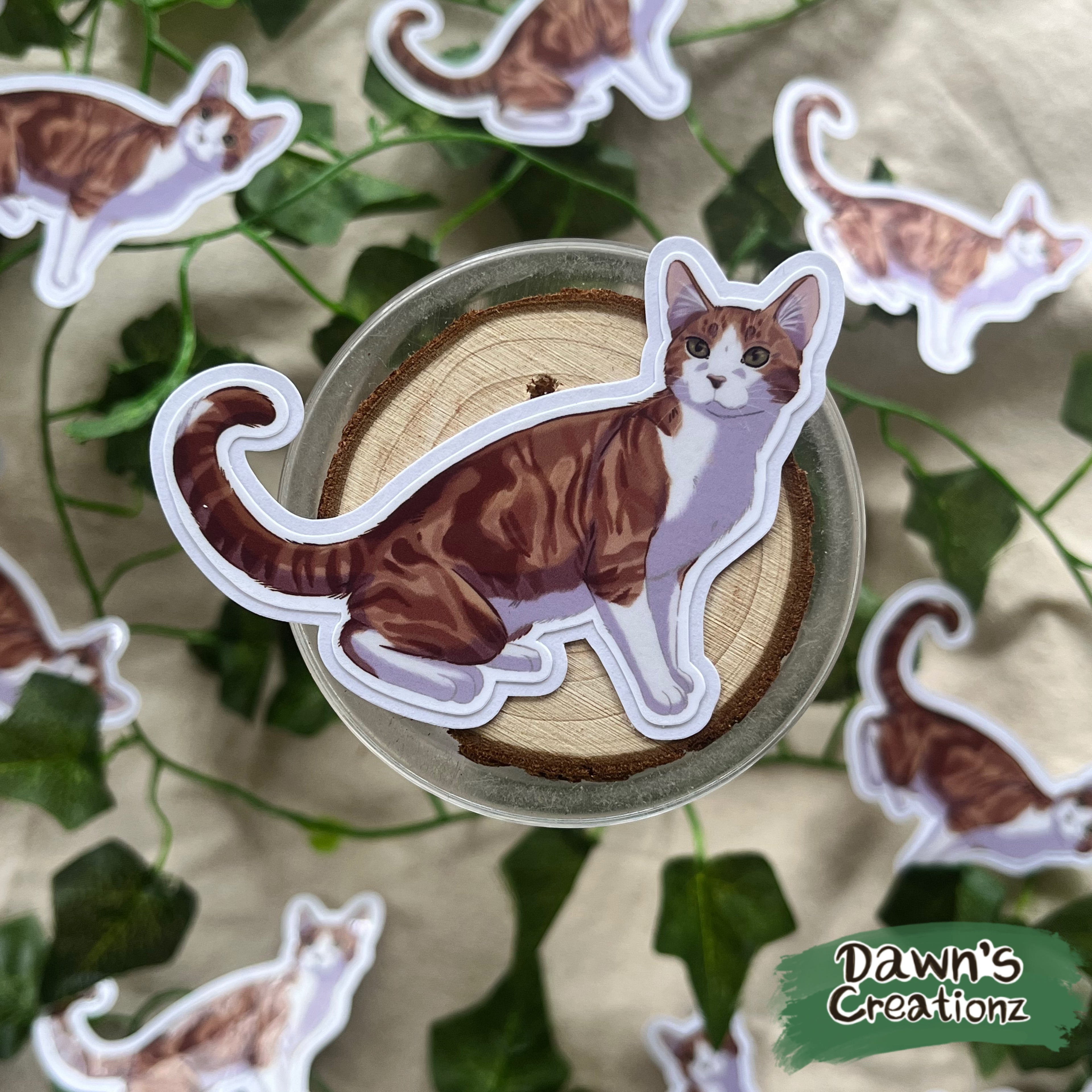 Patchwork Tabby Die-cut Sticker