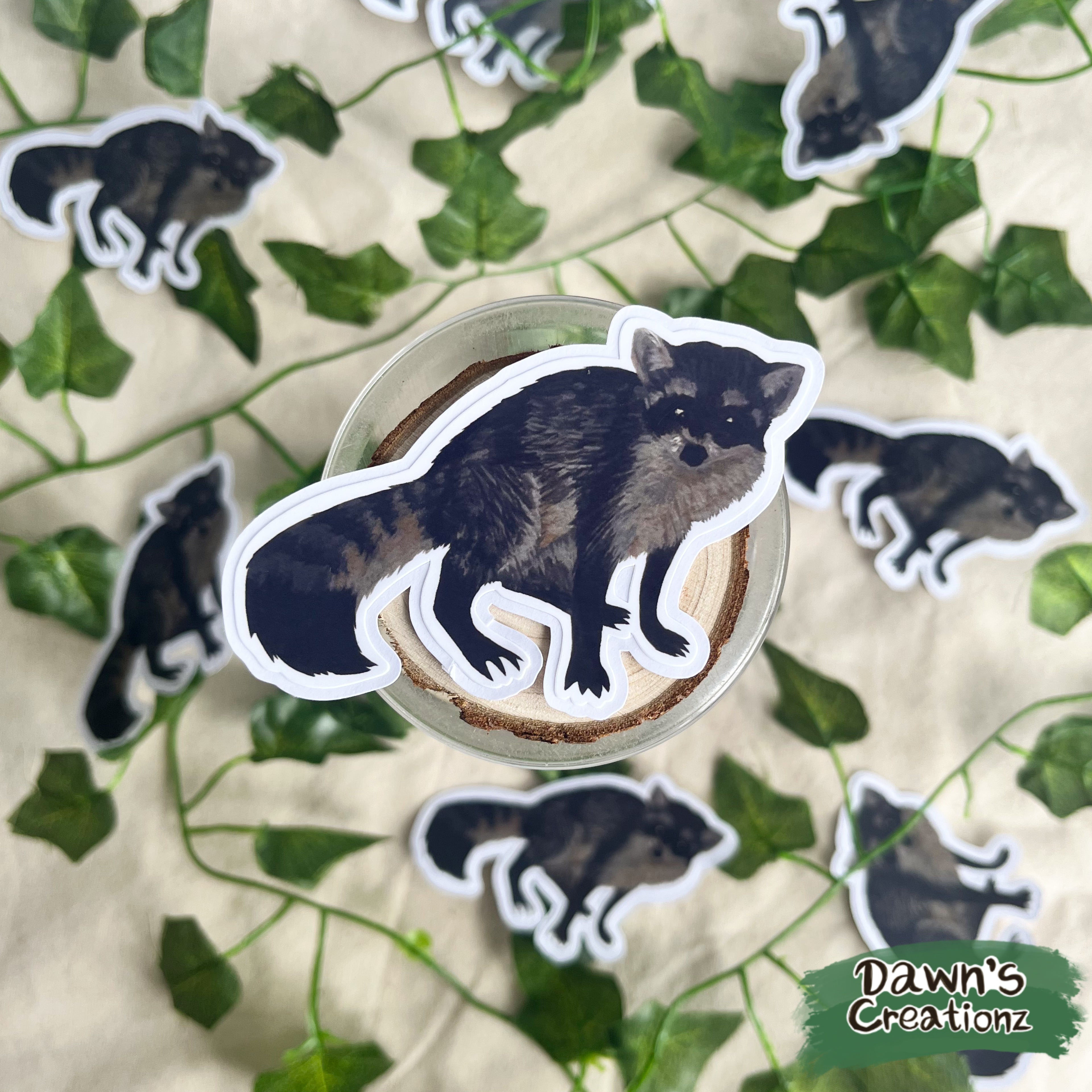 Crab-eating Raccoon Die-cut Sticker