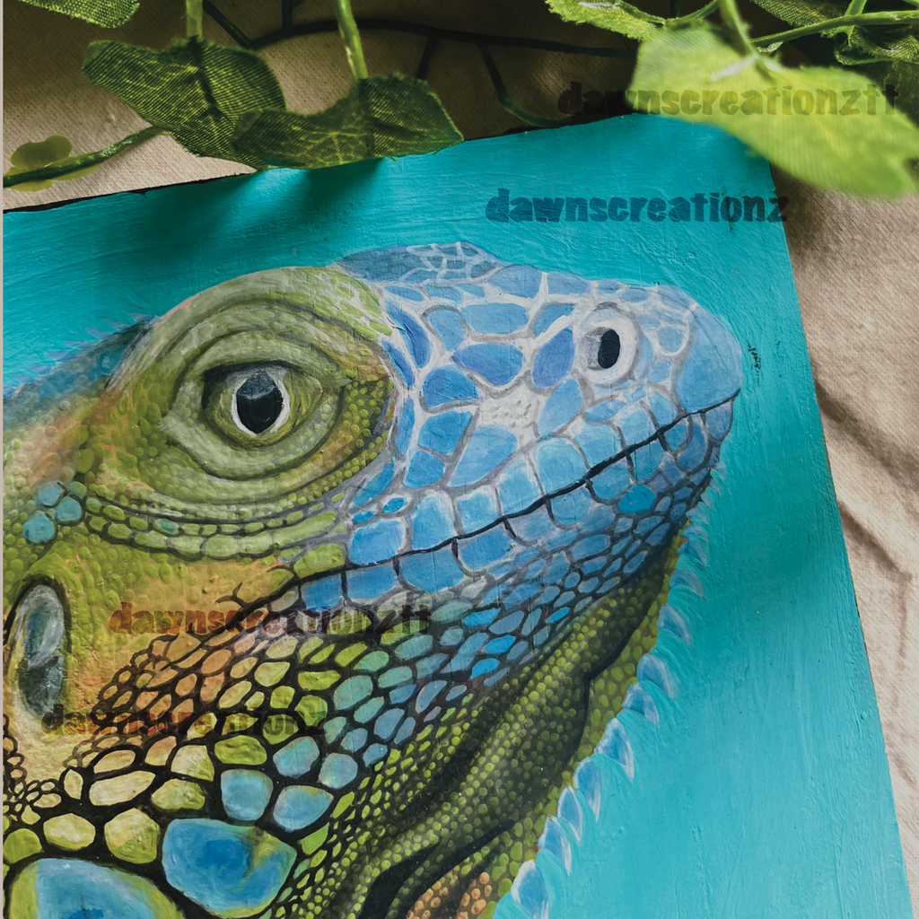 Green Iguana Original Painting