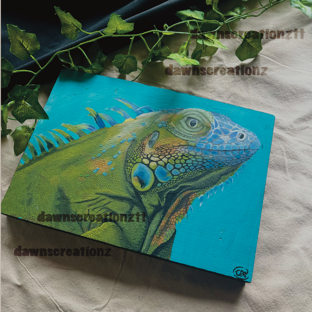 Green Iguana Original Painting